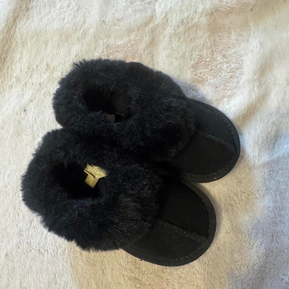 Target Black Baby Boots Faux Fur Trim Suede Style Ankle Booties Size 5
